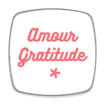 Amour & Gratitude - Magnet carré - blanc - Devant