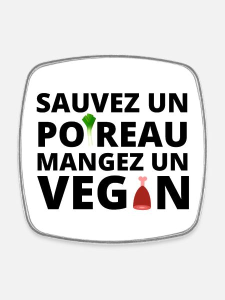 végan, végan humour - Magnet carré - blanc