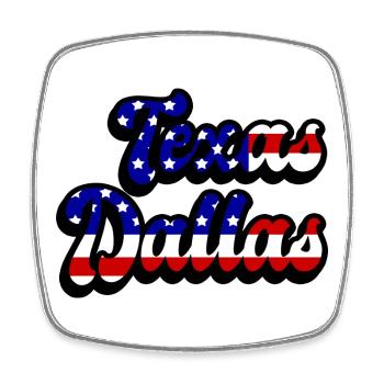 Dallas Texas USA Flaggen Design - Viereckiger Kühlschrankmagnet - Weiß - Vorne