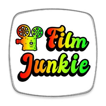 Film Junkie Rainbow Design - Square fridge magnet - white - Front