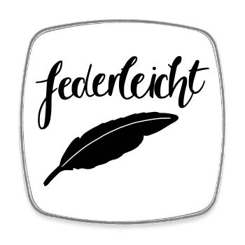 federleicht - Viereckiger Kühlschrankmagnet - Weiß - Vorne