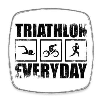 Triathlon au quotidien - Magnet carré - blanc - Devant