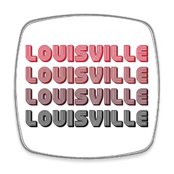 Louisville Gradient Typografie - Viereckiger Kühlschrankmagnet - Weiß - Vorne
