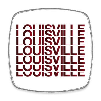 Louisville Grid Neon Schriftbild - Viereckiger Kühlschrankmagnet - Weiß - Vorne