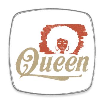 Queen Afro Silhouette - Viereckiger Kühlschrankmagnet - Weiß - Vorne