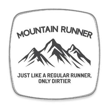 Mountain Runner - Square fridge magnet - white - Front