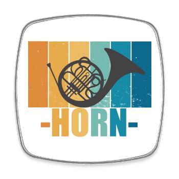 Horn Vintage Musiker Instrument Geschenk - Viereckiger Kühlschrankmagnet - Weiß - Vorne