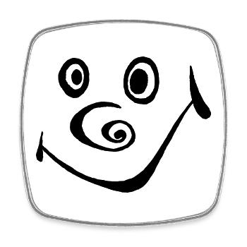 smile - Viereckiger Kühlschrankmagnet - Weiß - Vorne