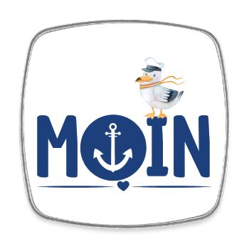 Moin Anker - Viereckiger Kühlschrankmagnet - Weiß - Vorne