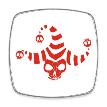 Red Goblin Skull - Square fridge magnet - white - Front