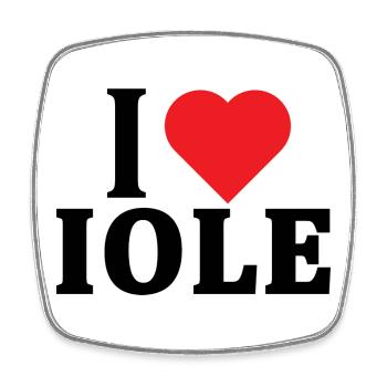 T-Shirt Ich liebe Iole T-Shirt Geschenkidee - Viereckiger Kühlschrankmagnet - Weiß - Vorne