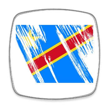 Kongo Flagge - Viereckiger Kühlschrankmagnet - Weiß - Vorne