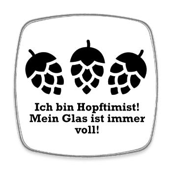 Hopftimist - Viereckiger Kühlschrankmagnet - Weiß - Vorne