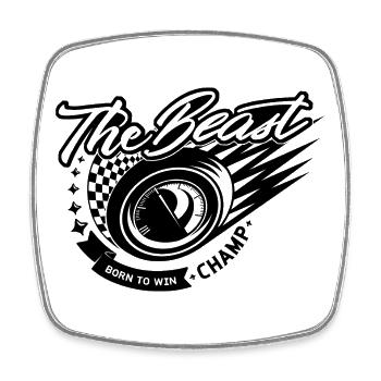 The Beast Wheel Rush Grafik - Viereckiger Kühlschrankmagnet - Weiß - Vorne