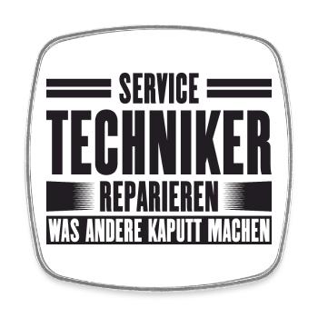 Service Technician Support Solution Slogan Service - Magnet carré - blanc - Devant