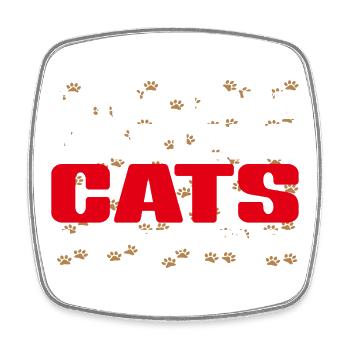 Chiens maîtres, chats serviteurs - Magnet carré - blanc - Devant