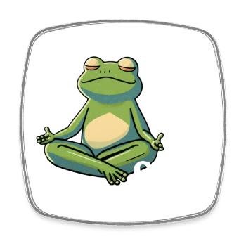 enspannter relaxed chill Frosch - Viereckiger Kühlschrankmagnet - Weiß - Vorne
