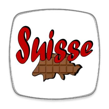 Schweiz Schokolade - Viereckiger Kühlschrankmagnet - Weiß - Vorne