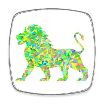 Lion Polygon - Square fridge magnet - white - Front