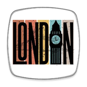 London Skyline Bold Blocks - Viereckiger Kühlschrankmagnet - Weiß - Vorne
