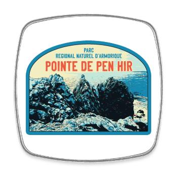 Regionalpark Armorica, Pointe de Pen Hir - Viereckiger Kühlschrankmagnet - Weiß - Vorne