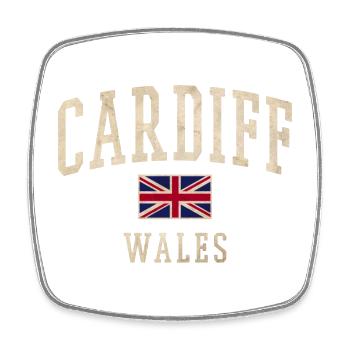 Cardiff Wales Vintage Print - Viereckiger Kühlschrankmagnet - Weiß - Vorne