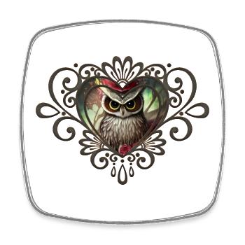 Beautiful Owl the Bird of the Night - Square fridge magnet - white - Front