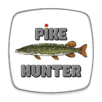 Chasseur de Brochets – Chemise de pêche Predator - Magnet carré - blanc - Devant