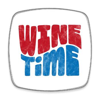 L’heure du vin - Magnet carré - blanc - Devant