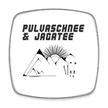Pulva Snow & Jagatee - Powder Snow & Hunter Tea - Square fridge magnet - white - Front