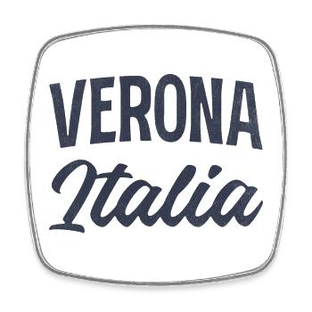 Verona Italia Typo Kontrast - Viereckiger Kühlschrankmagnet - Weiß - Vorne