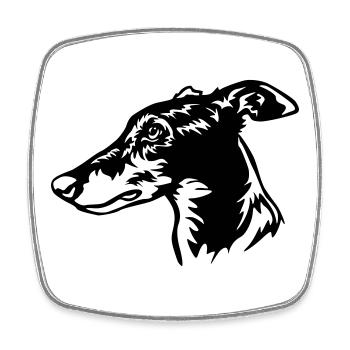 Greyhound Head - Square fridge magnet - white - Front