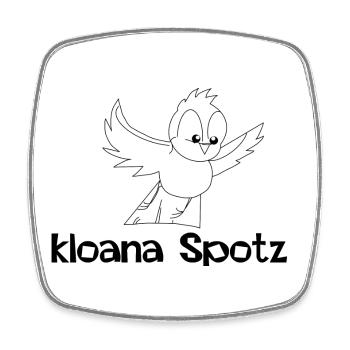 kloana Spotz-kleiner Spatz,Austrian dialect - Square fridge magnet - white - Front