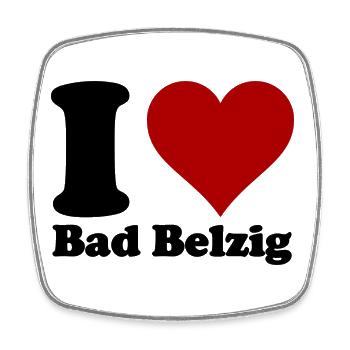 I Love Bad Belzig - Viereckiger Kühlschrankmagnet - Weiß - Vorne