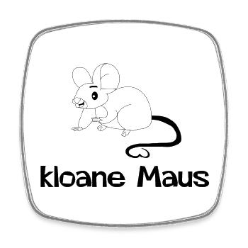 kloane Maus - small, Austrian dialect - Square fridge magnet - white - Front