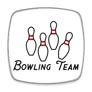 Équipe de bowling - Magnet carré - blanc - Devant