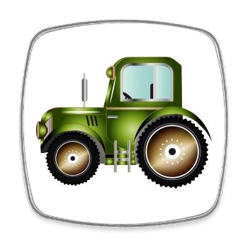 green tractor for tractor and farm fans - Square fridge magnet - white - Front
