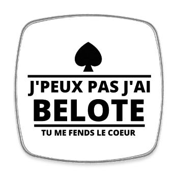 belote, jeux de cartes, sud ouest - Magnet carré - blanc - Devant