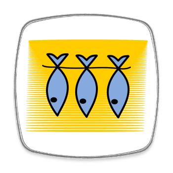 SARDINE. FISH. APRIL FOOL. EASTER. SEA - Square fridge magnet - white - Front