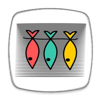 FISCH. APRILSCHERZ. OSTERN. SARDINE. MEER - Viereckiger Kühlschrankmagnet - Weiß - Vorne