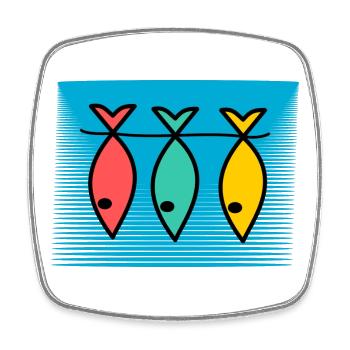 FISCH. APRILSCHERZ. OSTERN. SARDINE. MEER - Viereckiger Kühlschrankmagnet - Weiß - Vorne