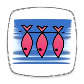 FISCH. APRILSCHERZ. OSTERN. SARDINE. MEER - Viereckiger Kühlschrankmagnet - Weiß - Vorne