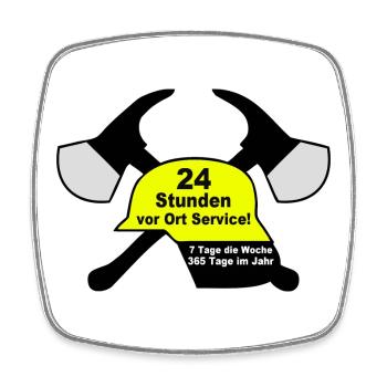 Freiwillige Feuerwehr , Shirt , 24 Stunden (25) - Viereckiger Kühlschrankmagnet - Weiß - Vorne