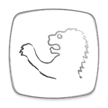 Löwenkopf METALLIC Kontur - Viereckiger Kühlschrankmagnet - Weiß - Vorne
