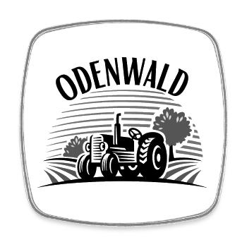 Odenwald Traktor schwarz - Viereckiger Kühlschrankmagnet - Weiß - Vorne