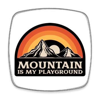 Mountain is my playground - Magnet carré - blanc - Devant