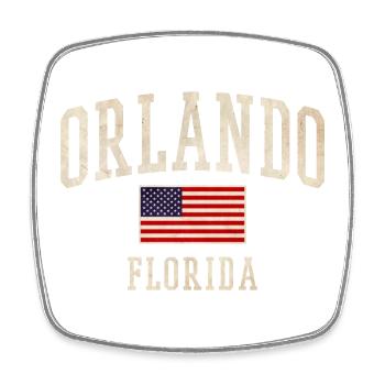 Orlando Florida Vintage Flag Design - Viereckiger Kühlschrankmagnet - Weiß - Vorne