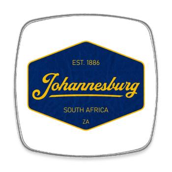 Johannesburg Vintage Sign Blue Yellow - Square fridge magnet - white - Front