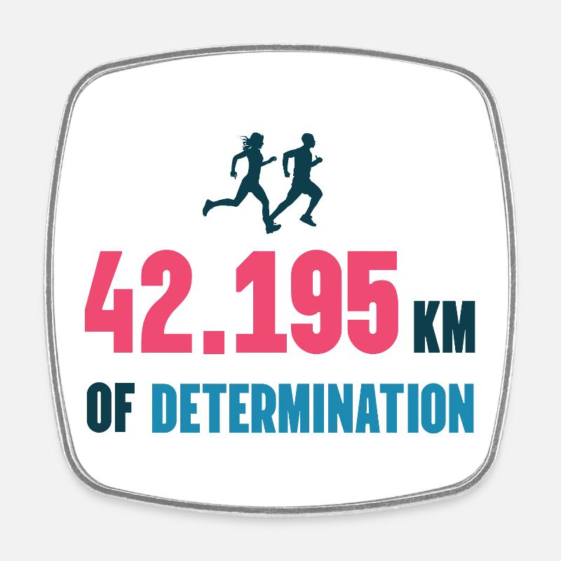 Marathon - 42,195 km de détermination - Magnet carré - blanc