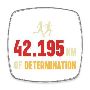 Marathon - 42,195 km of Determination - Square fridge magnet - white - Front